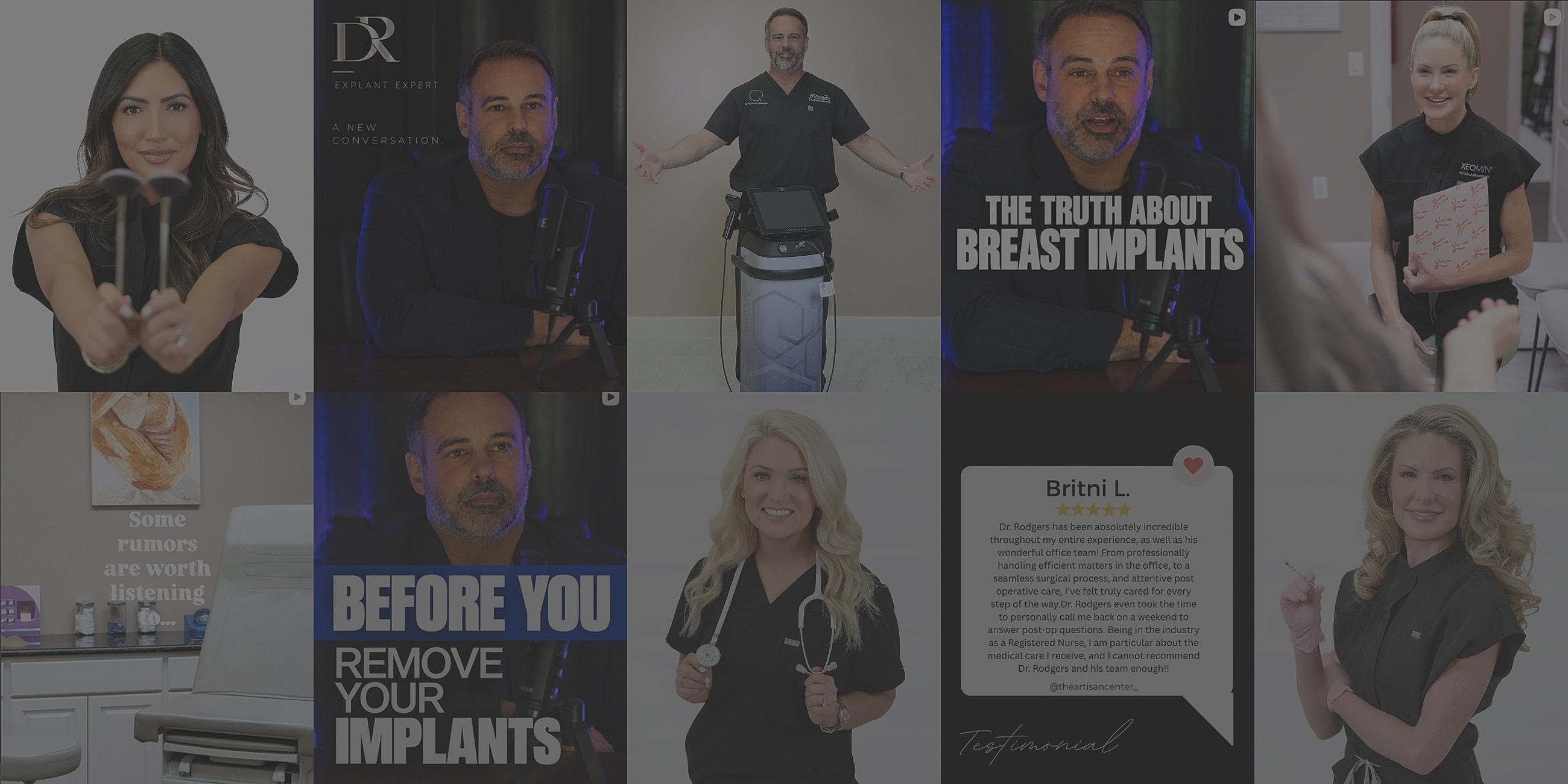 Medical professionals discussing breast implant removal.